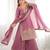 Pink silk blend embroidered palazzo set