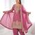 Pink silk blend embroidered palazzo set