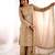 Beige silk blend embroidered palazzo set