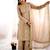 Beige silk blend embroidered palazzo set