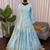 Blue satin embroidered lehenga-kurta set