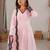 Pink faux georgette embroidered palazzo set