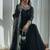 Black faux georgette embroidered palazzo set