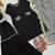 Black faux georgette embroidered palazzo set