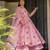 Pink georgette embroidered flared gown set