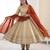 Beige silk blend lace flared gown set