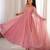 Pink silk blend plain anarkali set