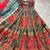 Multicolor organza printed flared gown set