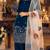 Blue silk blend embroidered farshi salwar set