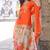 Orange silk blend embroidered sharara set
