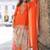 Orange silk blend embroidered sharara set