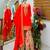 Orange silk blend embroidered sharara set