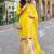 Yellow silk blend embroidered sharara set