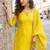 Yellow silk blend embroidered sharara set