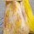 Yellow silk blend embroidered sharara set