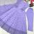 Purple faux georgette embroidered flared gown set