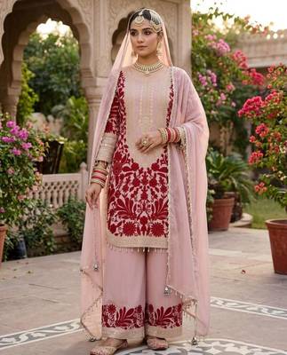 Multicolor faux georgette embroidered salwar kameez 3