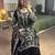 Black faux georgette embroidered palazzo set