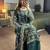 Green faux georgette embroidered palazzo set