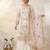 White faux georgette embroidered palazzo set