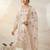 White faux georgette embroidered palazzo set