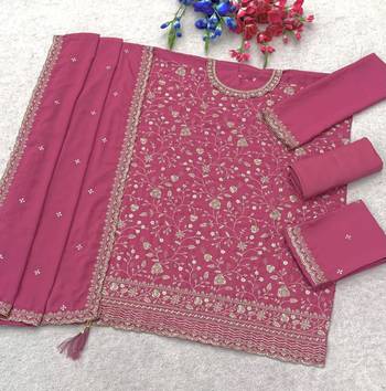 Pink silk blend embroidered palazzo set 2