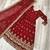 Maroon faux georgette embroidered flared gown set