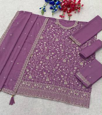 Purple silk blend embroidered palazzo set 2