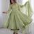 Green viscose weaved flared gown set