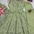 Green viscose weaved flared gown set