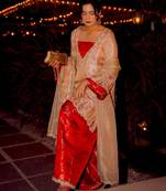 Multicolor silk blend embroidered palazzo set