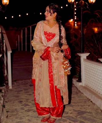 Multicolor silk blend embroidered palazzo set 2