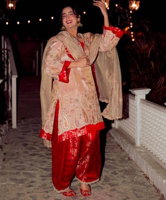 Multicolor silk blend embroidered palazzo set 3