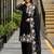 Black faux georgette embroidered kurta set