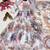 White georgette printed flared gown set