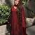Red silk blend embroidered palazzo set