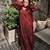 Red silk blend embroidered palazzo set