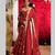Red georgette embroidered flared gown set