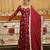 Red georgette embroidered flared gown set