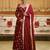 Red georgette embroidered flared gown set