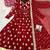 Red georgette embroidered flared gown set
