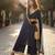 Navy-blue georgette printed palazzo set
