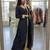 Navy-blue georgette printed palazzo set