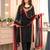 Black silk blend embroidered palazzo set