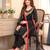 Black silk blend embroidered palazzo set