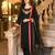 Black silk blend embroidered palazzo set