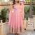 Pink crepe moti anarkali set