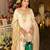White silk blend embroidered palazzo set