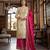 Beige silk blend embroidered palazzo set