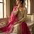 Beige silk blend embroidered palazzo set
